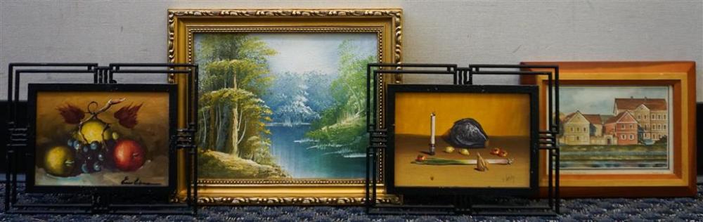 STILL LIFES, TWO OILS ON BOARD,