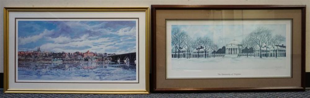 TWO COLOR PRINTS OF VIEW OF GEORGETOWN 328cdc