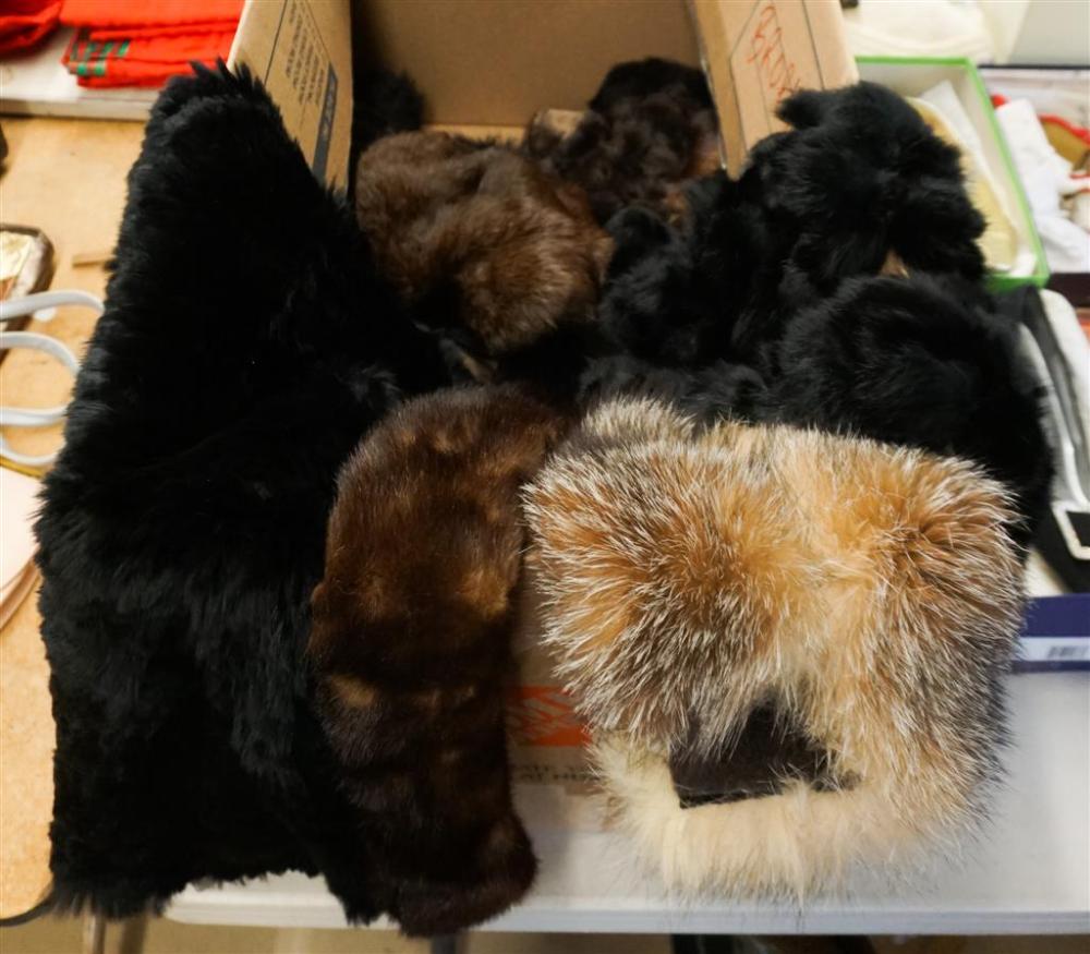 COLLECTION OF FUR CAPES, SKIRT, HATS,