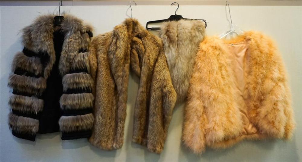 ORANGE DYED SHORT COAT, FUR VEST