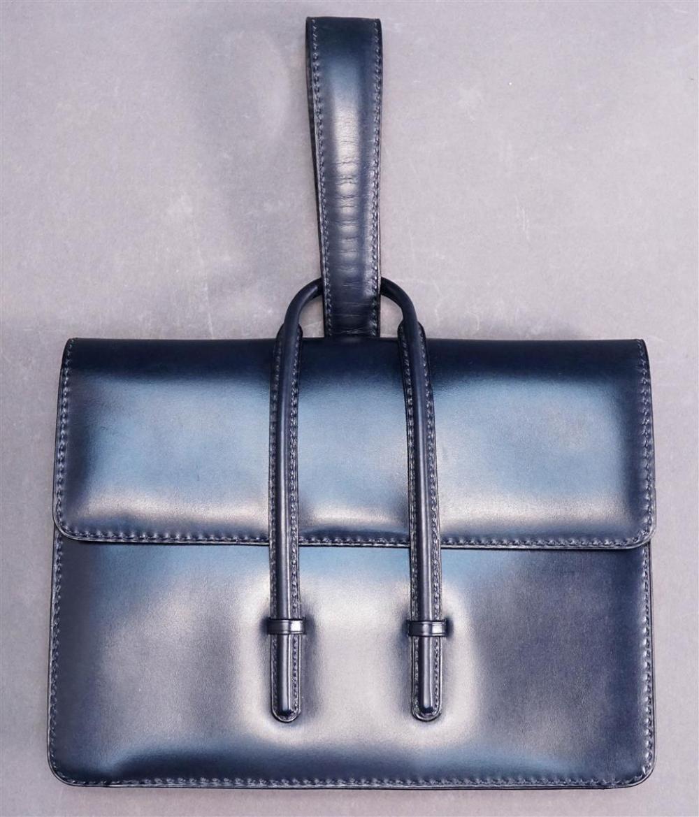 JEAN PAX BLUE LEATHER HANDBAG,