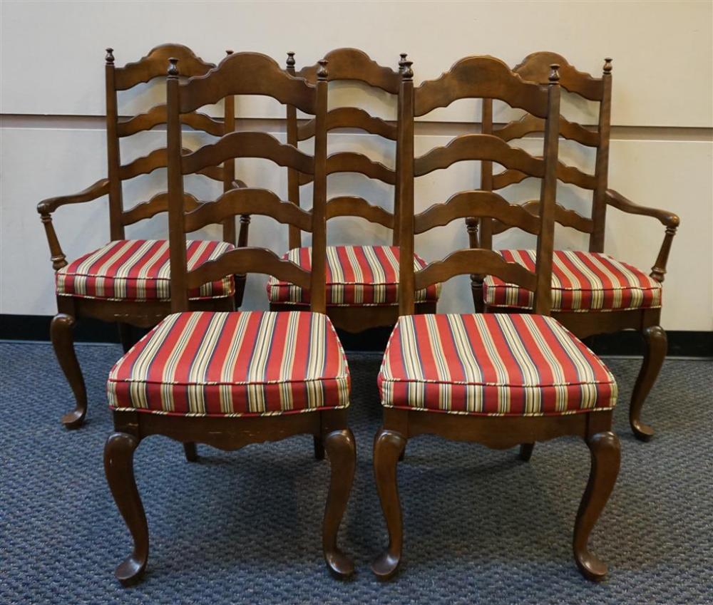 SET WITH FIVE EARLY AMERICAN STYLE MAPLE