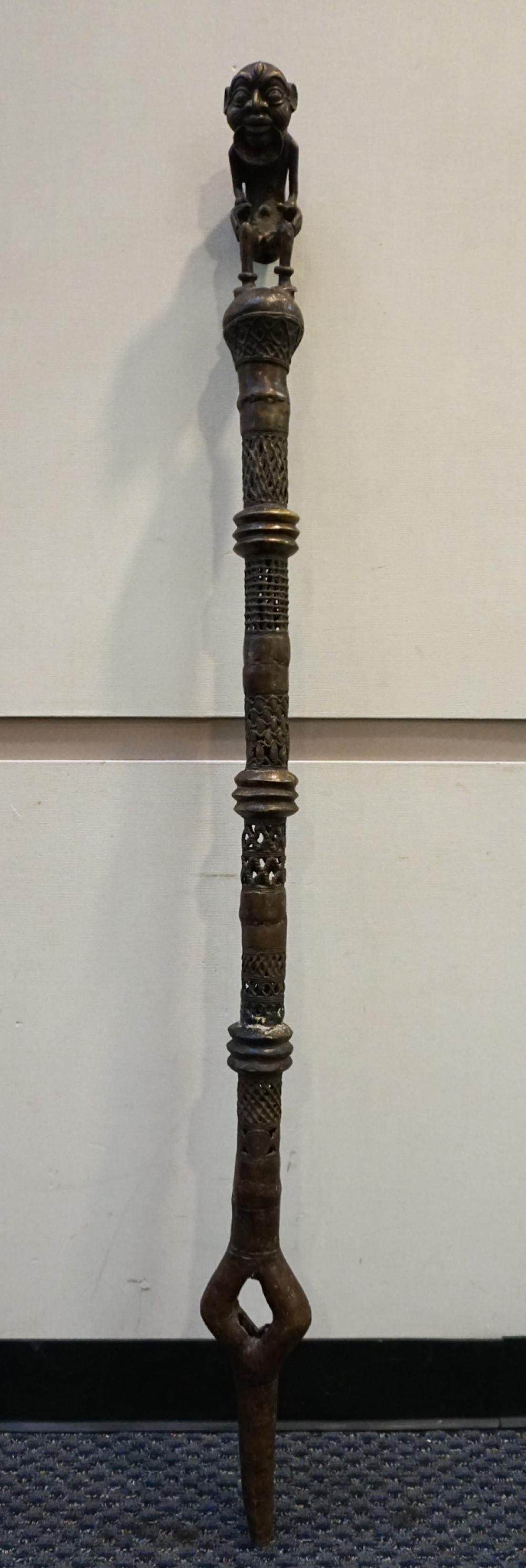 AFRICAN BRONZE STAFF H 60 1 2 328e35