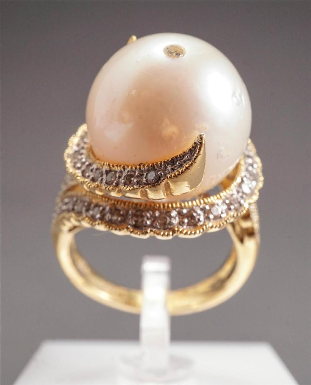 18 KARAT YELLOW GOLD PEARL AND 328e48