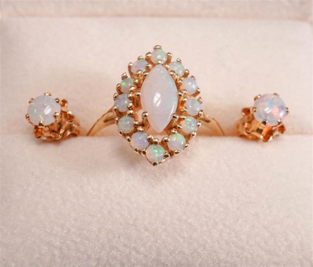 14-KARAT YELLOW-GOLD AND OPAL CLUSTER