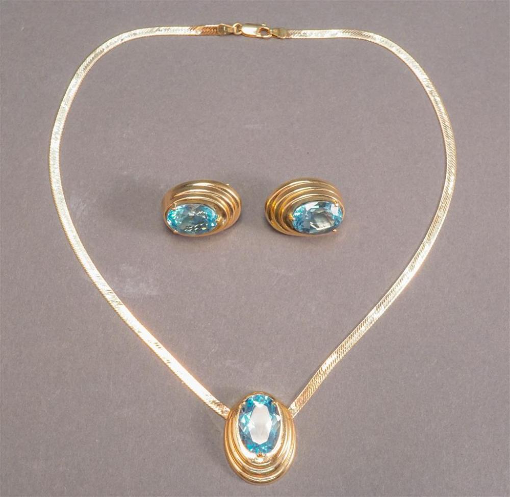 14 KARAT YELLOW GOLD AND BLUE TOPAZ 328e58