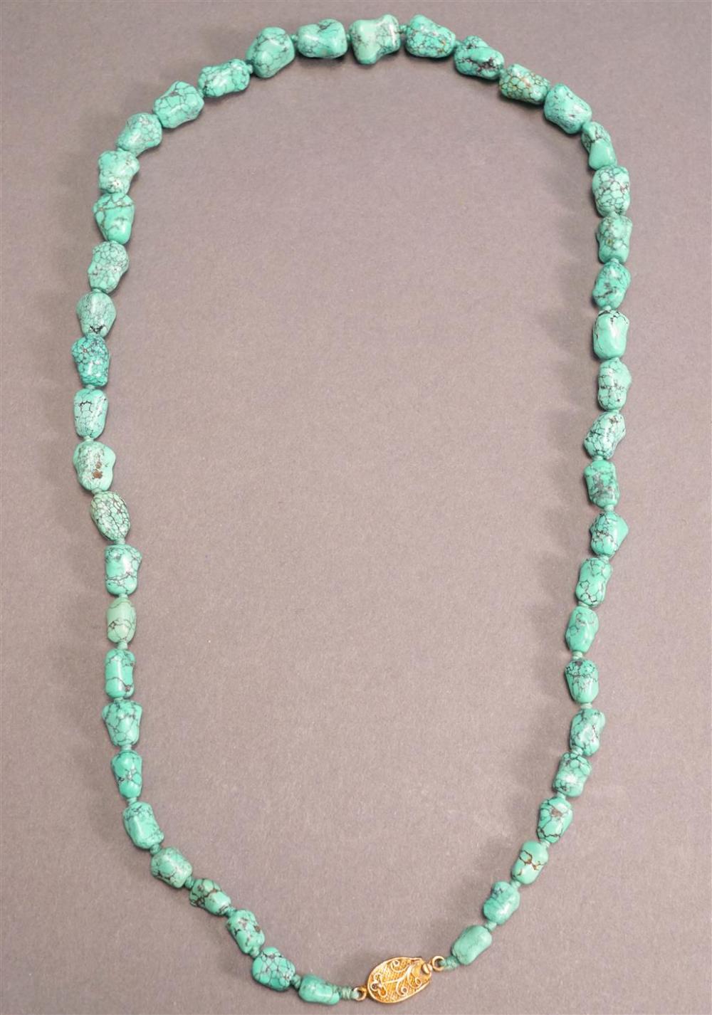 CHINESE TURQUOISE NUGGET NECKLACE,