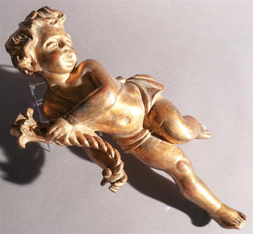 ITALIAN CARVED AND GILTWOOD PUTTI,