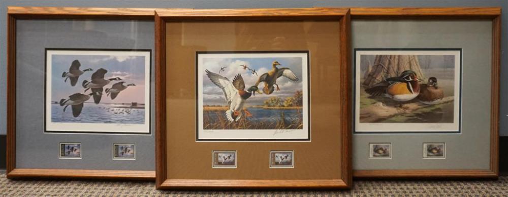 THREE FRAMED COLOR PRINT POSTAGE 328ecb