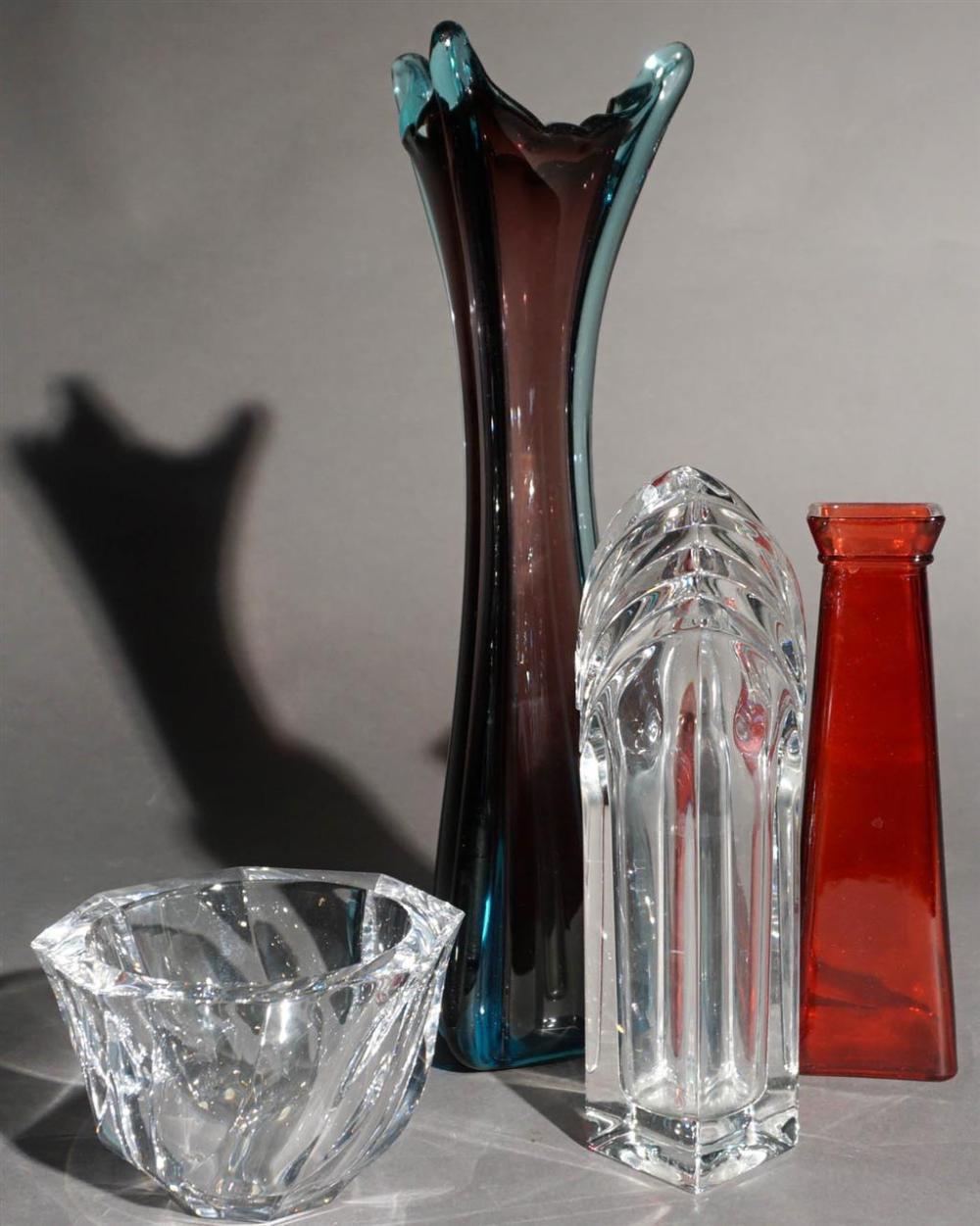 ORREFORS CRYSTAL BOWL AND THREE 328ee1
