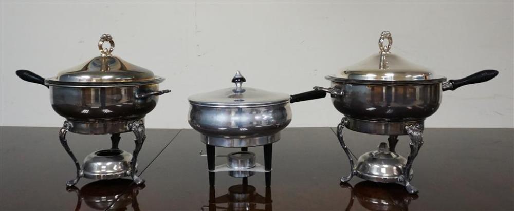 TWO AMERICAN SILVER PLATE CHAFING