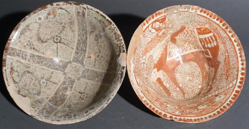 TWO HAND-DECORATED BOWLS, POSSIBLY