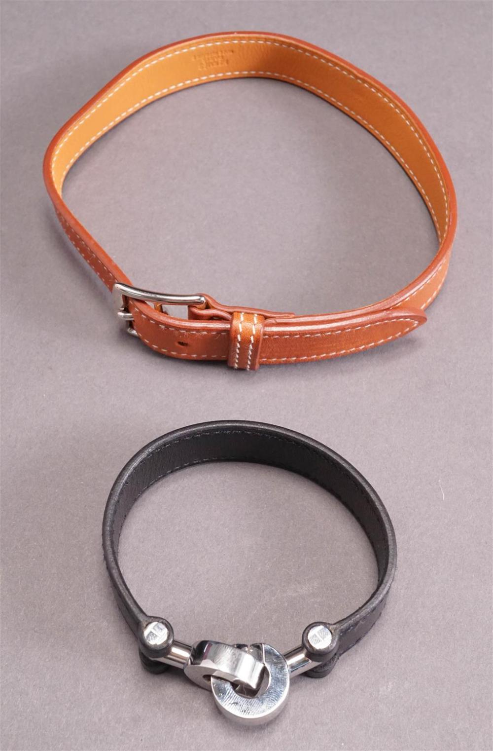 HERMES LEATHER DOG COLLAR AND A