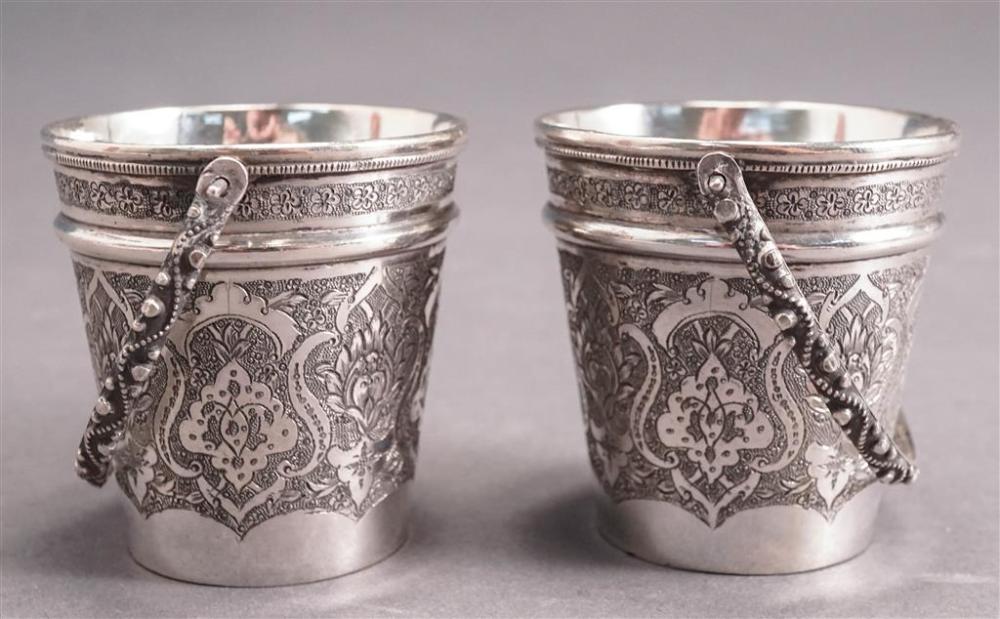 PAIR PERSIAN 900-SILVER BUCKET-FORM