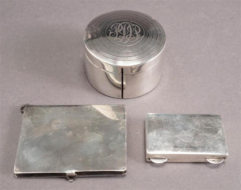 THREE STERLING SILVER STAMP BOXES  328ffb