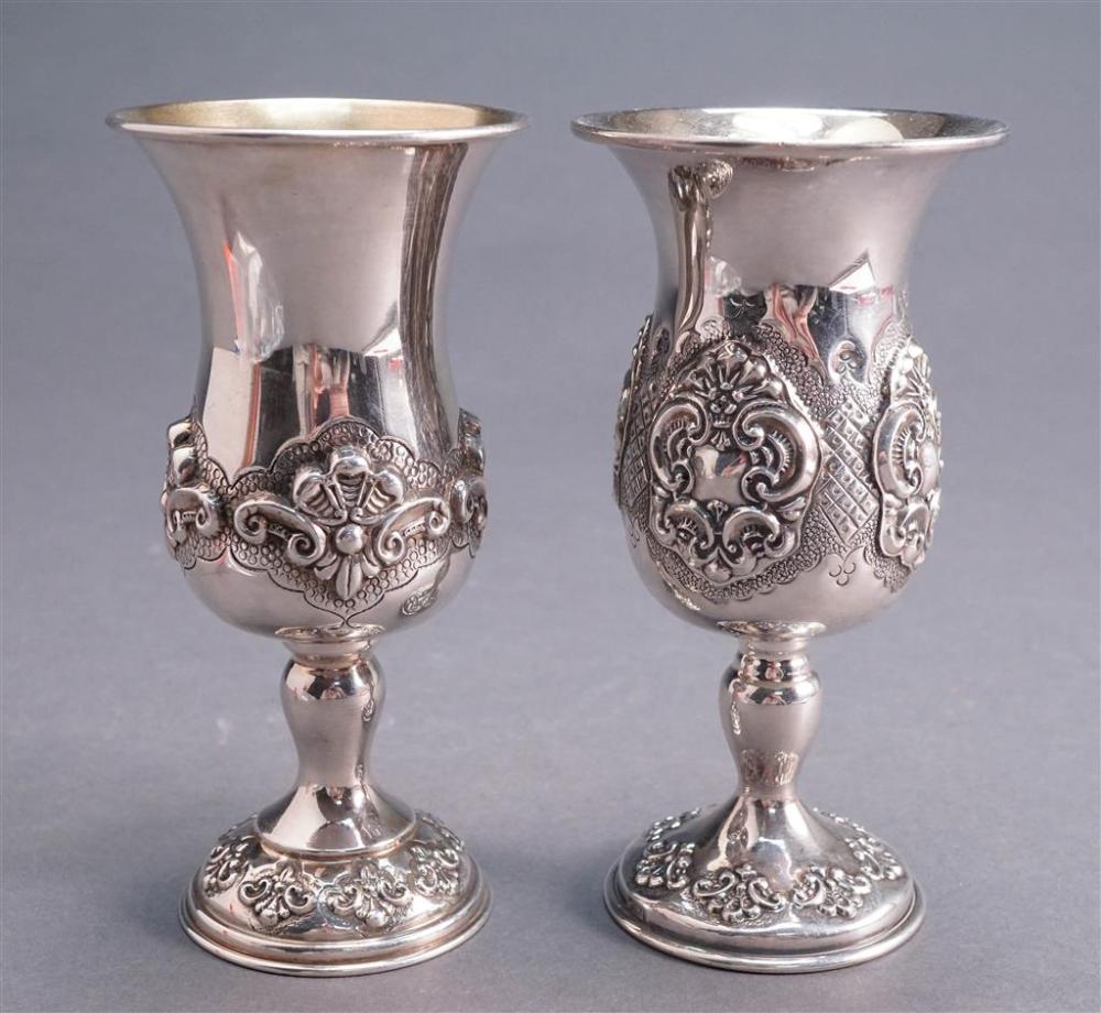 TWO JUDAICA STERLING SILVER KIDDUSH