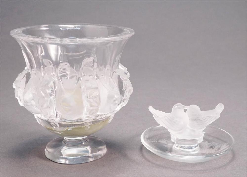 TWO LALIQUE CRYSTAL CABINET ARTICLES,