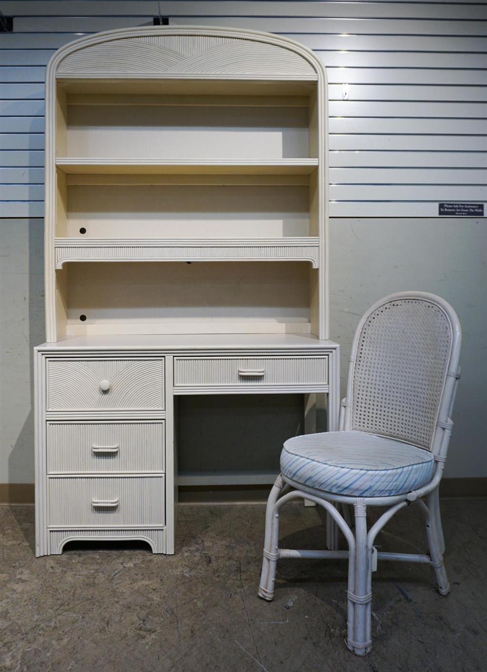 WHITE PAINTED FRUITWOOD SINGLE PEDESTAL