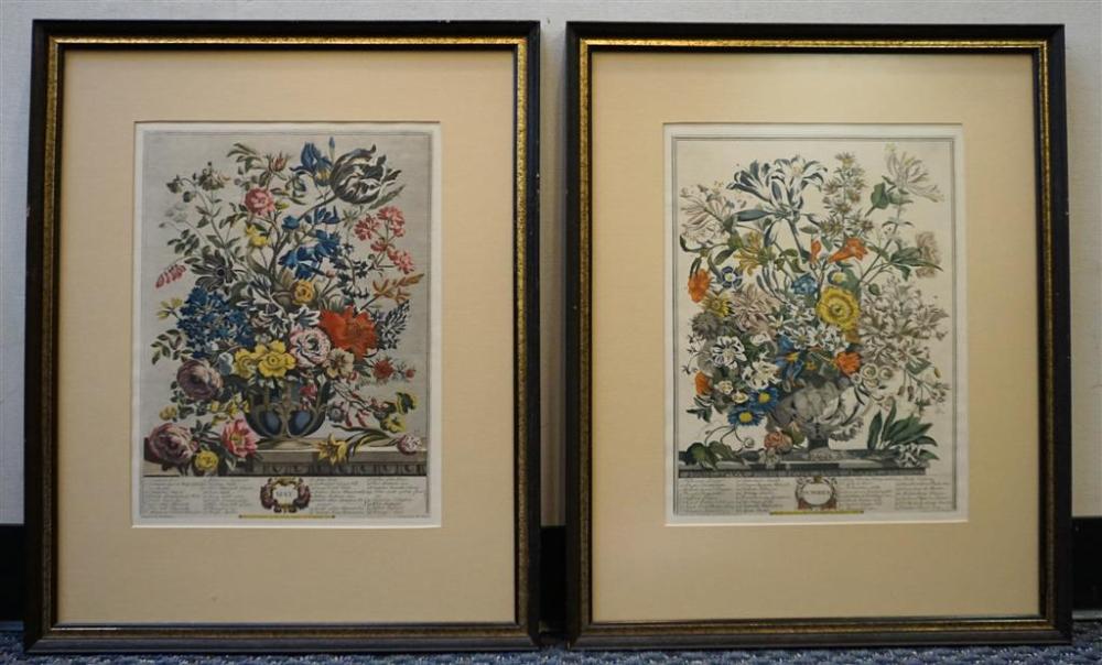 PAIR COLOR ENGRAVED STILL LIFE OF THE