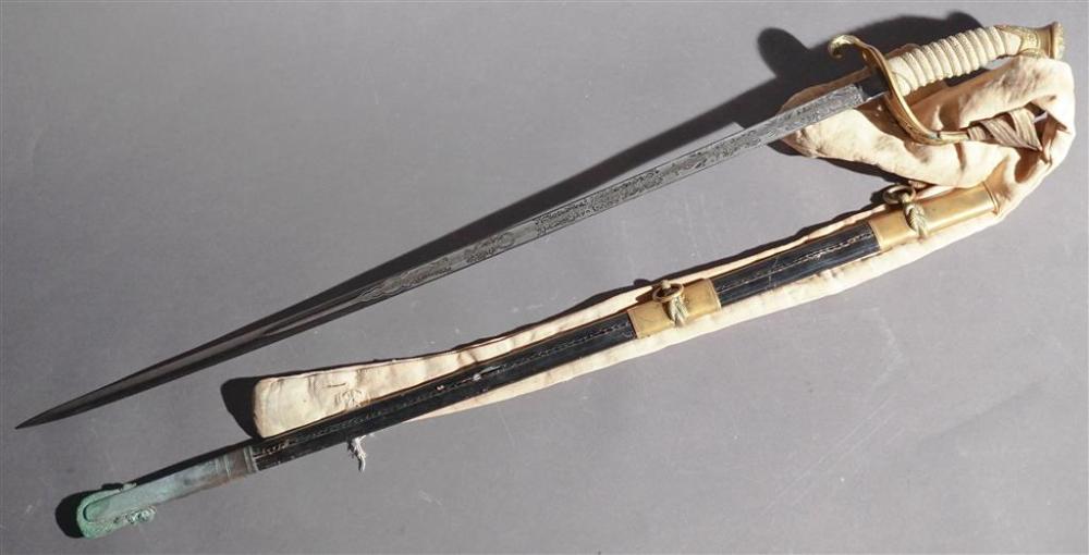 U.S. NAVY DRESS SWORD WITH SHEATH (INSCRIBED)U.S.