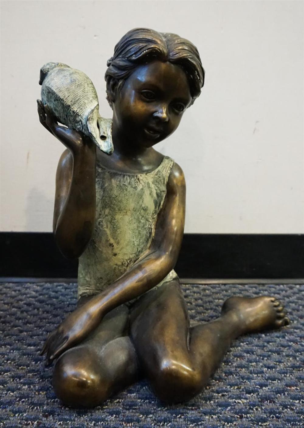 BRONZE FIGURE OF YOUNG GIRL WITH 3290c7