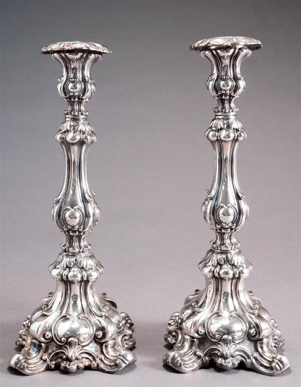 PAIR MERIDEN BAROQUE STYLE SILVERPLATE