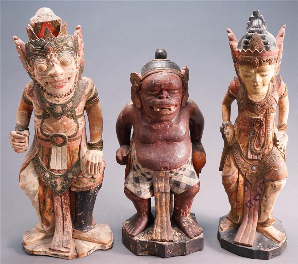THREE SOUTHEAST ASIAN CARVED AND 329110