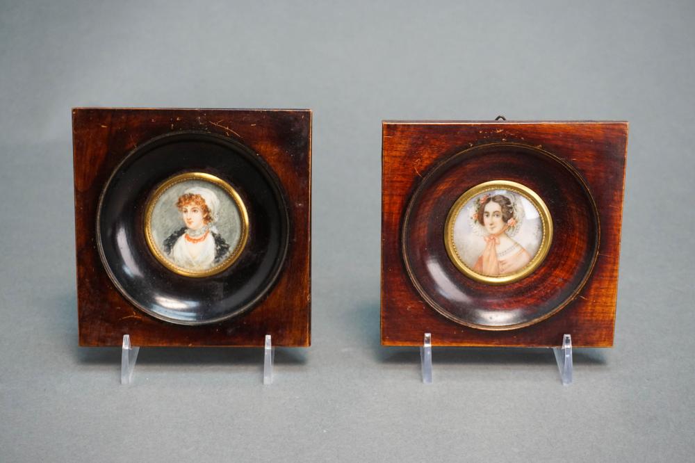 TWO MINIATURES IN ROSEWOOD FRAMESTwo 32b864