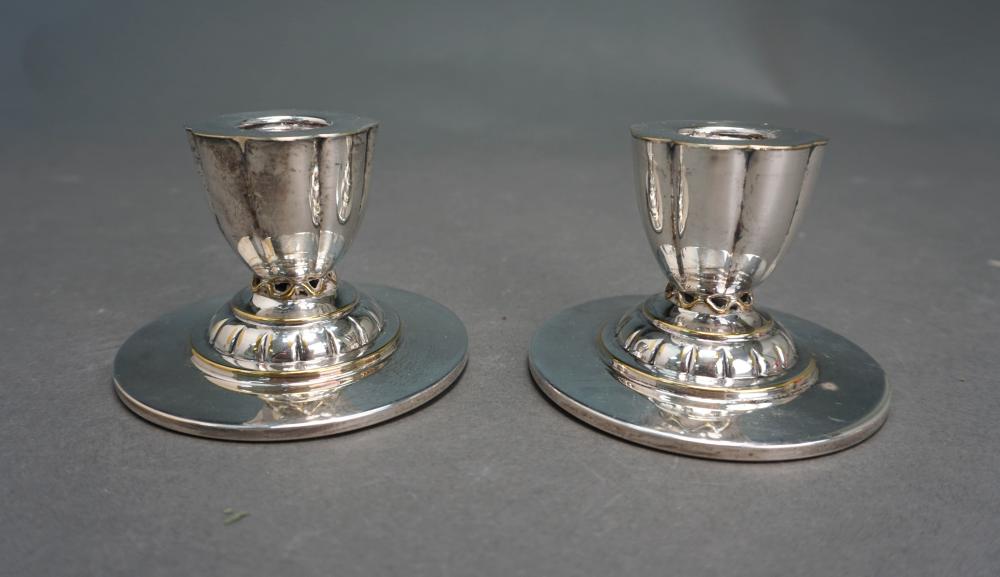 PAIR MODERNIST STYLE DANISH SILVERPLATE 32b894