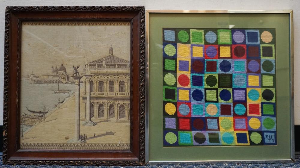 NEEDLEPOINT ART SIGNED L R AND 32b8f7