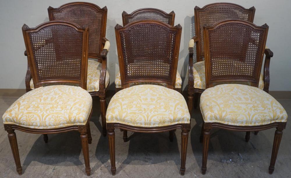 SET WITH SIX LOUIS XVI STYLE UPHOLSTERED 32b91d