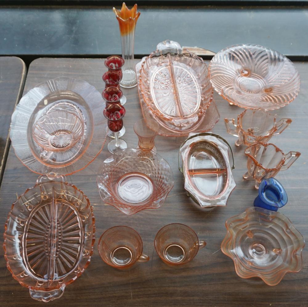 COLLECTION OF DEPRESSION GLASSWARE,