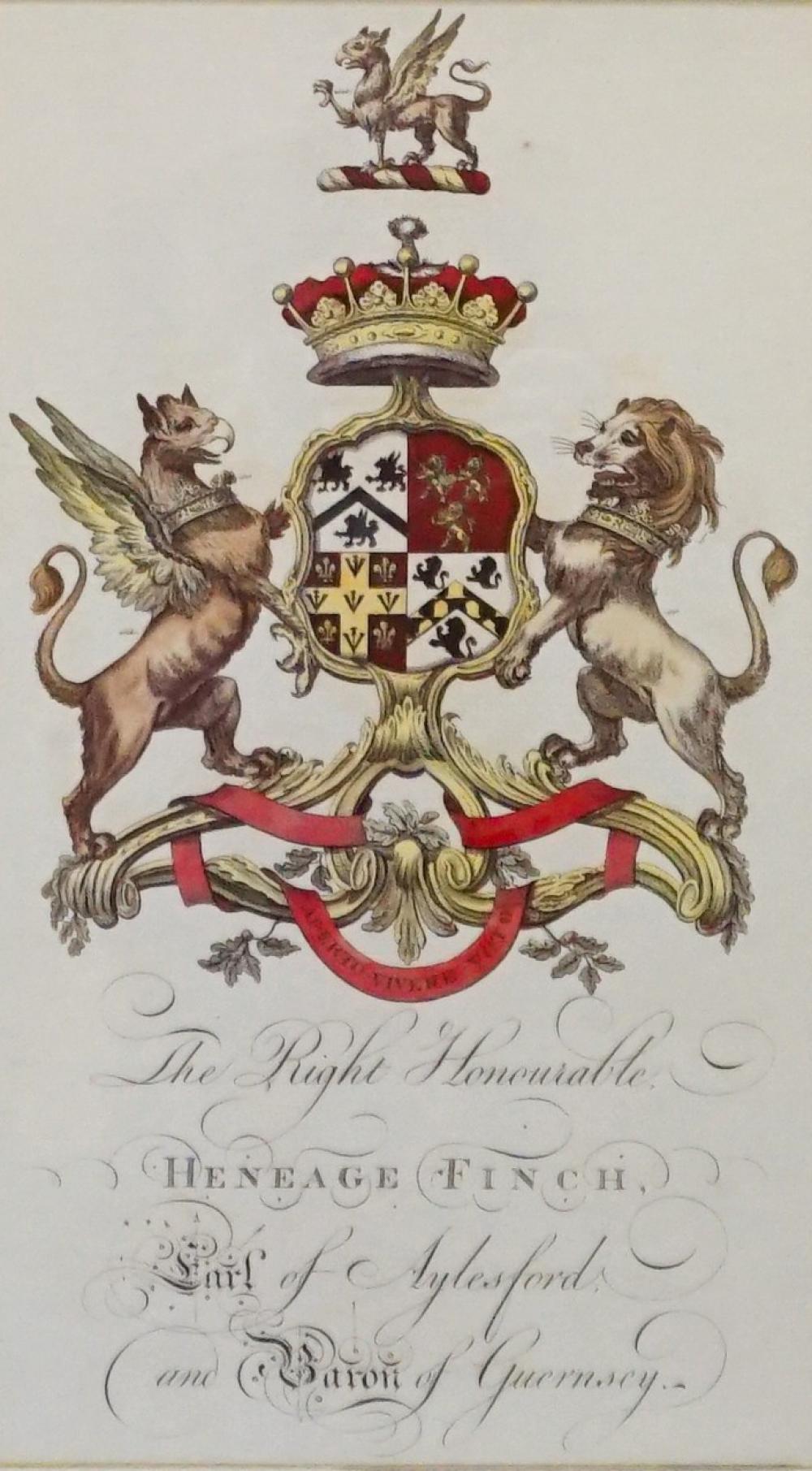 BRITISH COLORED ENGRAVED ARMS OF 32b923