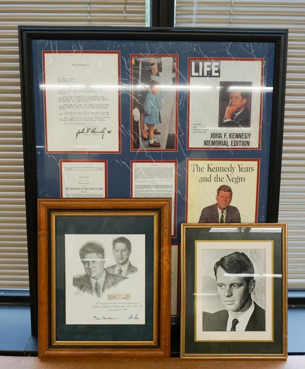 COLLECTION OF FRAMED KENNEDY AND