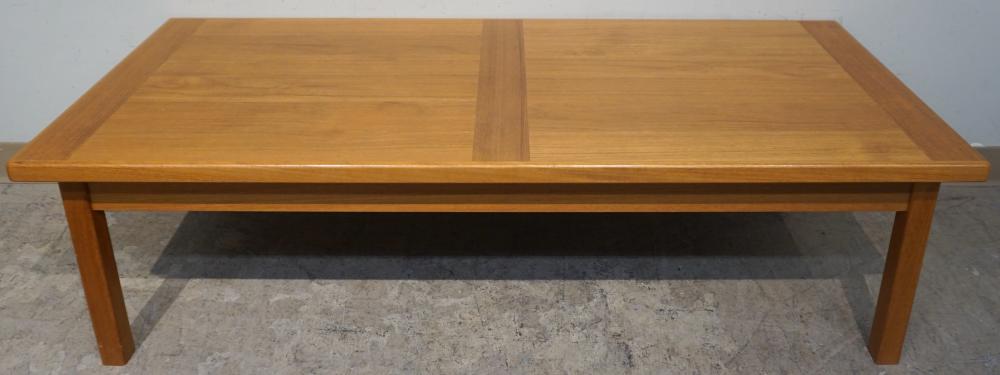 CONTEMPORARY TEAK COCKTAIL TABLE,