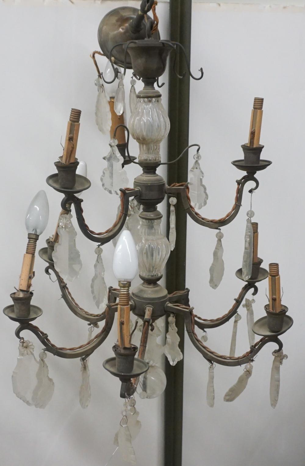 LOUIS XV STYLE BRASS SIX-LIGHT