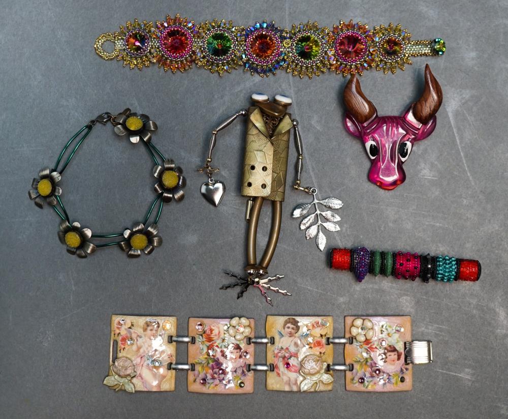 SIX DESIGNER COSTUME JEWELRY PIECESSix