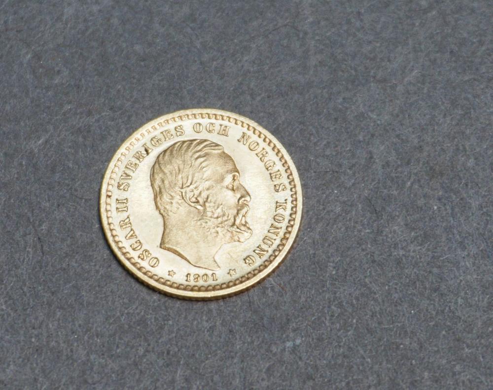 OSCAR II 5 KRONOR SWEDISH GOLD