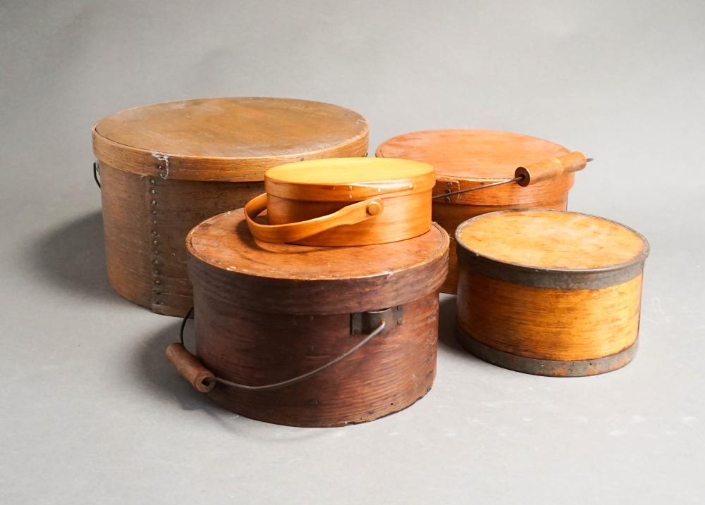 FIVE SHAKER-STYLE BOXES, VARIOUS