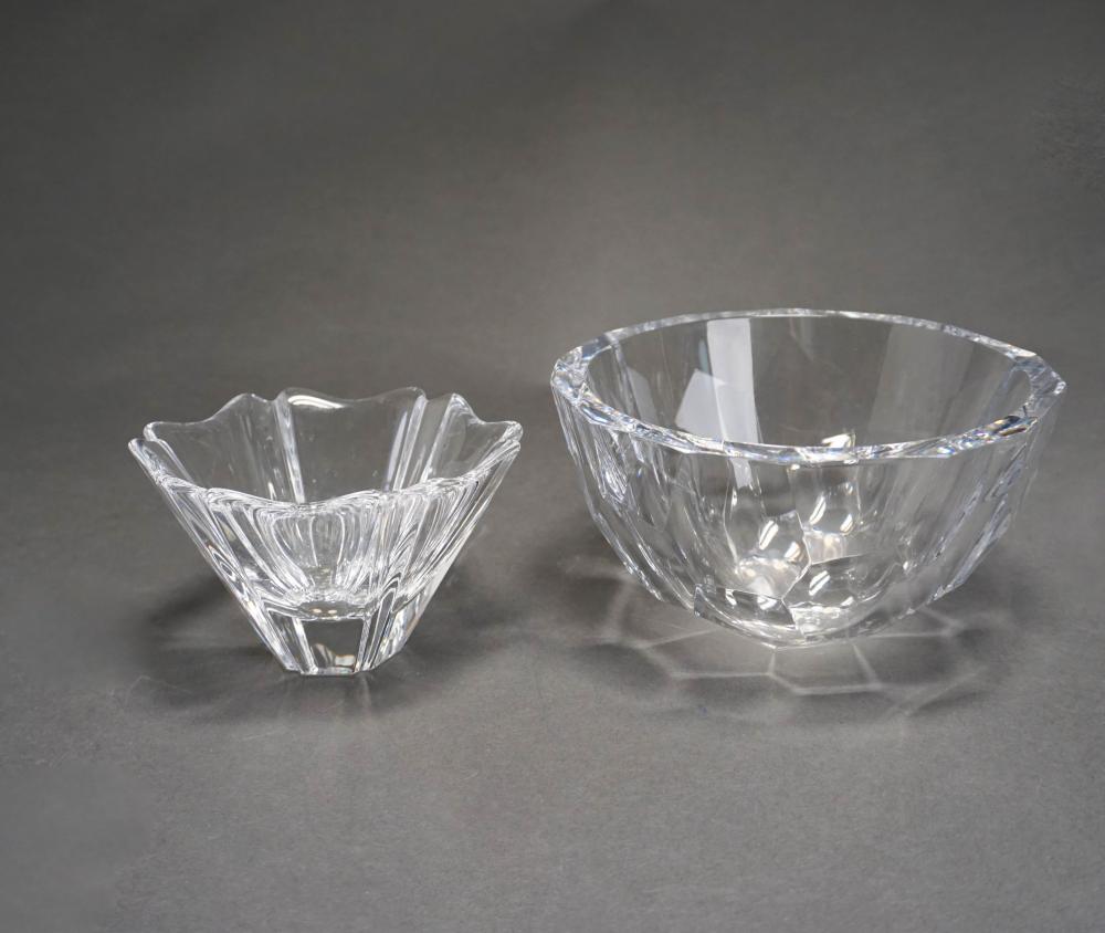 TWO ORREFORS CRYSTAL MOLDED GLASS