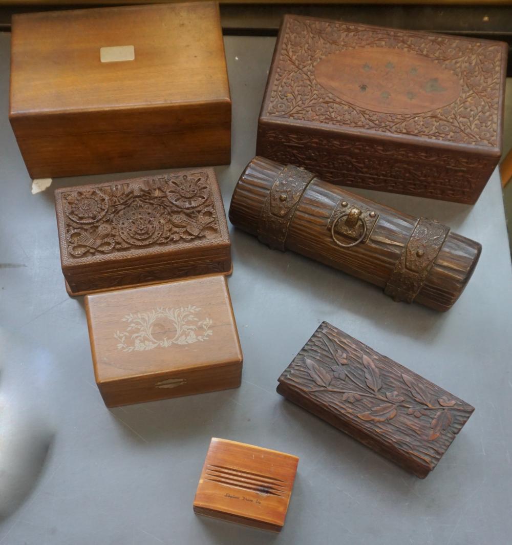 COLLECTION OF CARVED WOOD BOXESCollection