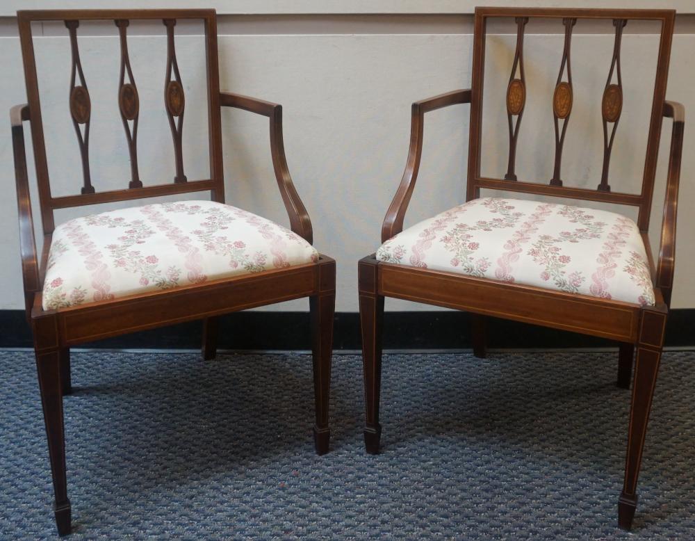 PAIR OF EDWARDIAN SATINWOOD INLAID 32bbba