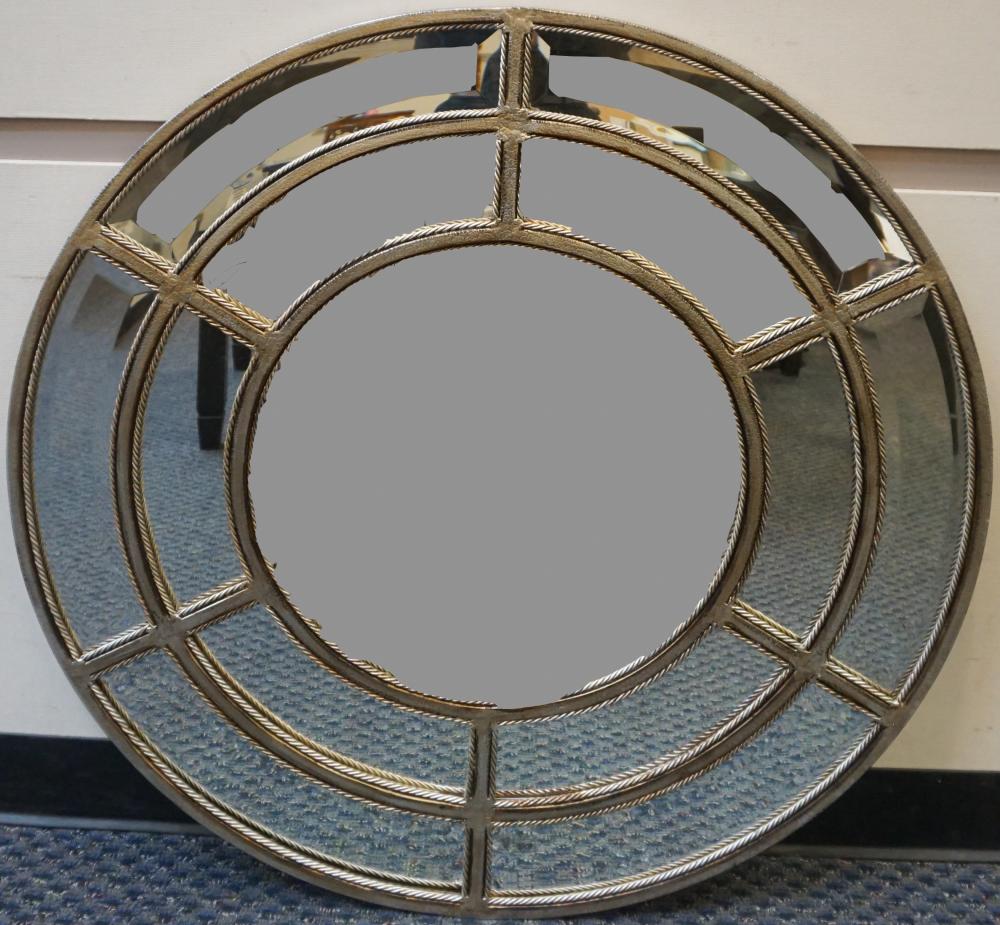 ROUND SILVERED FRAME MIRROR, D: