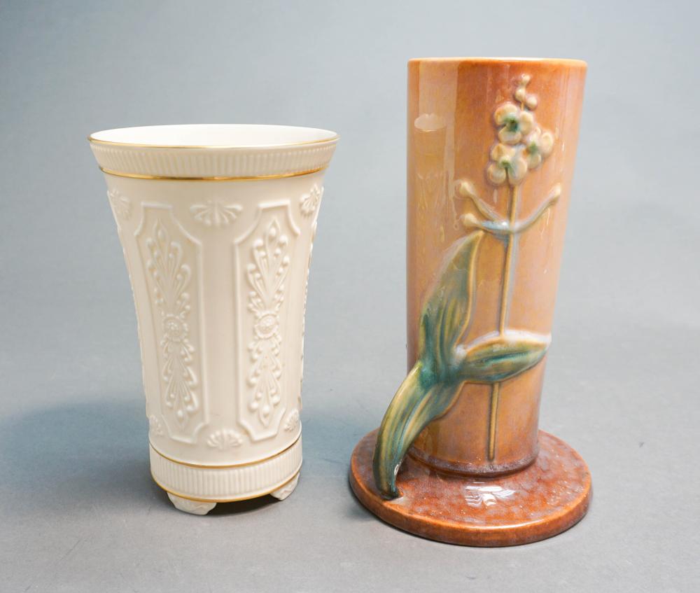 ROSEVILLE WINCRAFT VASE AND A LENOX