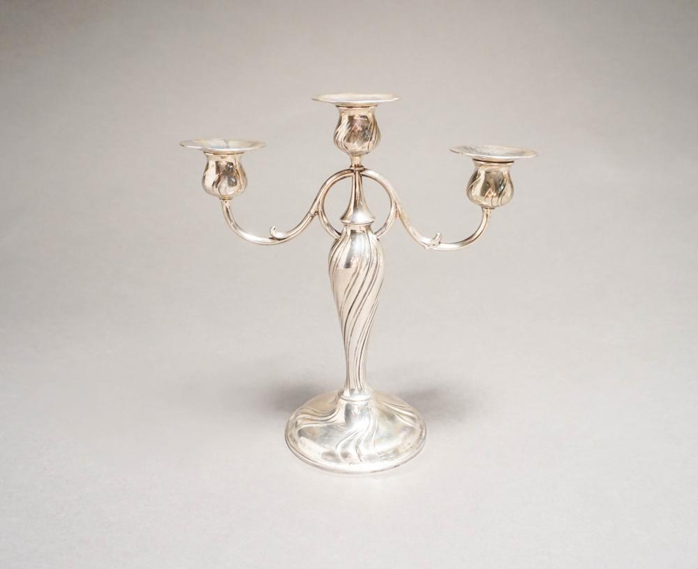 GERMAN 800-SILVER THREE LIGHT CANDELABRUM,