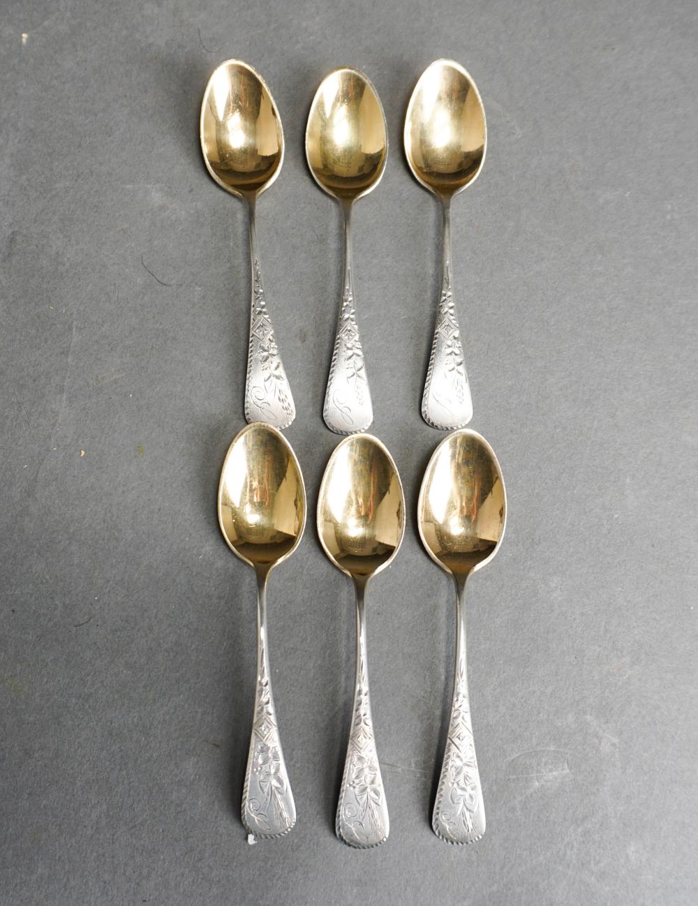 SIX GORHAM STERLING SILVER GILT