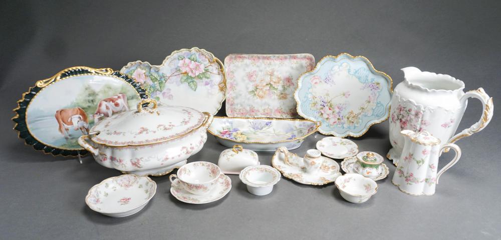 ASSEMBLED SET OF LIMOGES HAND PAINTED