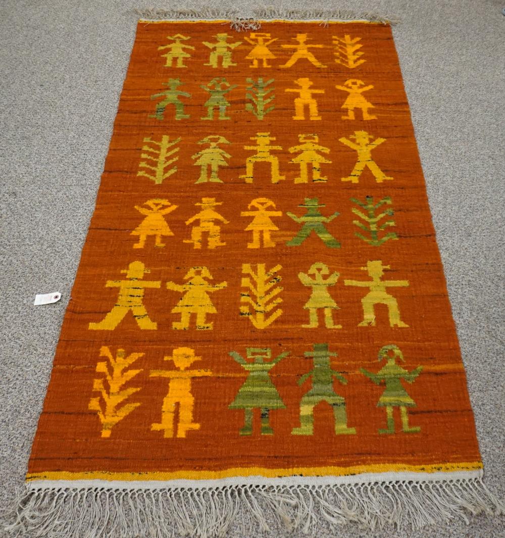 MID CENTURY WOOL WALL TAPESTRY HANGING  32bdc7