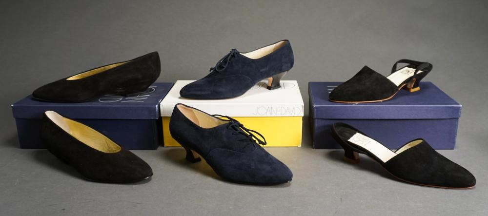 SIX PAIRS JOAN & DAVID SUEDE SHOES,