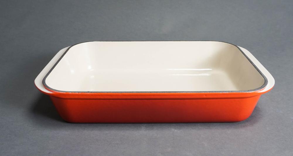 LE CREUSET RED ENAMELED CAST IRON